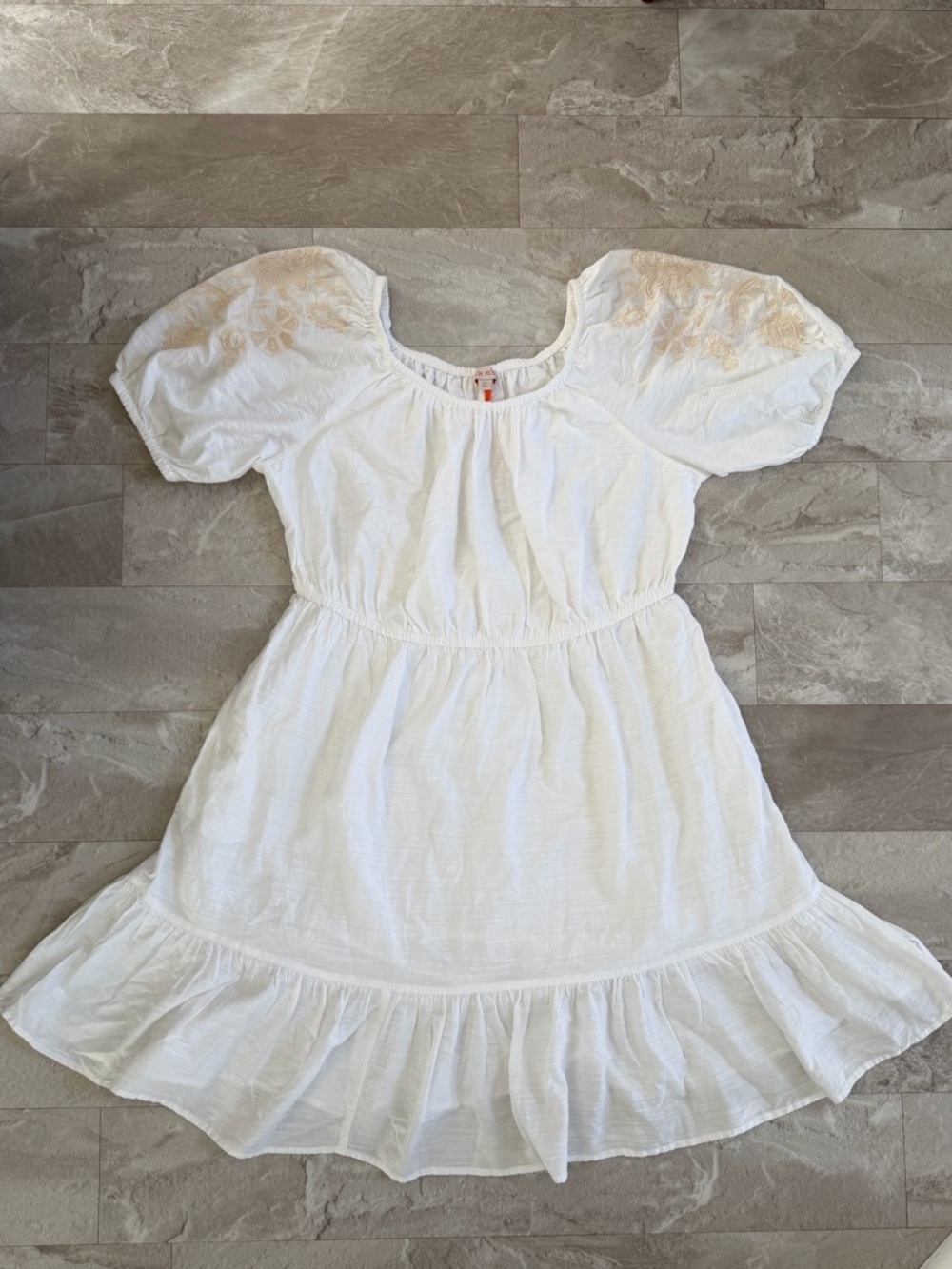 KNOX ROSE COTTON Dress Puff Sleeve Embroidered WHITE XXL - Picture 8 of 10